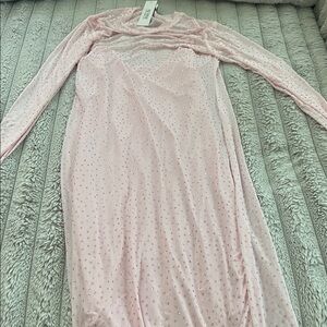 AFRM Blush Embellished Long Sleeve Dress